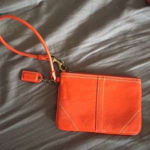 Leather Coach wristlet